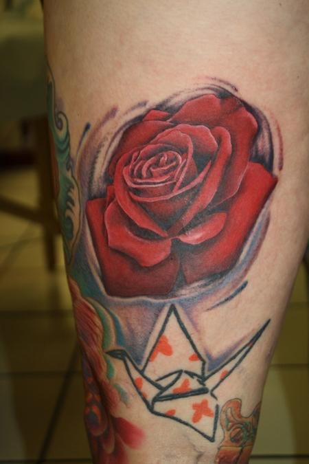 Tattoos - Red, Red  Rose - 65581